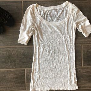 White Semi-Sheer Short Sleeve Top